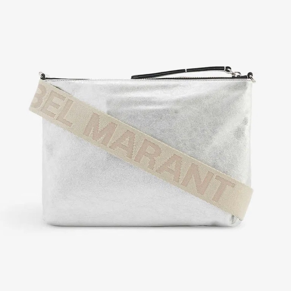 In search of…Isabel Marant Nessah Silver Crossbody Bag with Beige Strap - 🙏🏼 - Picture 3 of 3